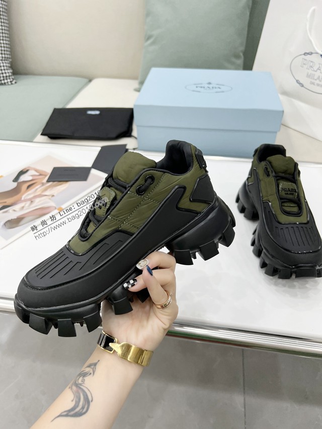 Prada男女運動鞋 普拉達代購級2022S最新走秀單鞋 情侶款老爹鞋系列 dx3001